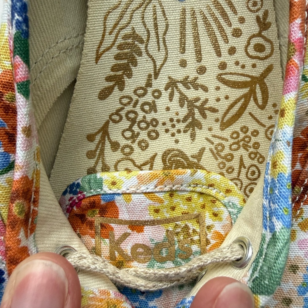 KEDS X Rifle Paper Co. Mini Margaux Slip-on Rainbow Floral Shoes Women Sz 9 - Picture 8 of 11